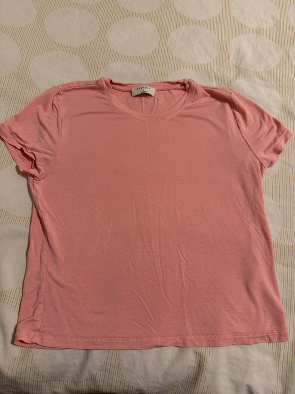 Aritzia Babaton Pink Crewneck Short Sleeve Tee